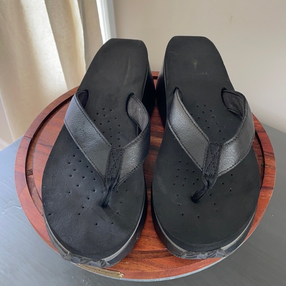 Volatile Thong Wedge Sandal Flip Flop 10 Black